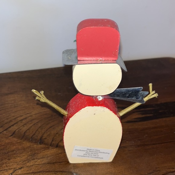 6” Wood Snowman Accent Piece Holiday Table Decor - Picture 6 of 6